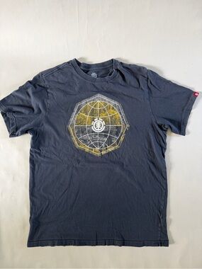 Element Men’s Graphic T-Shirt - Navy with Yellow Print